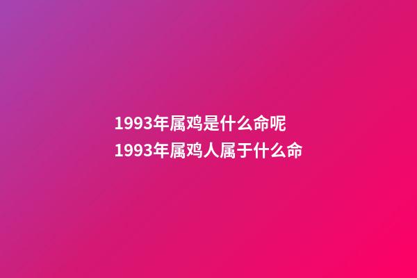 1993年属鸡是什么命呢 1993年属鸡人属于什么命-第1张-观点-玄机派
